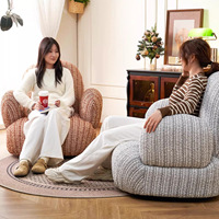 Fauteuil pivotant en chenille style Dopamine, directement de l'usine, avec revêtement en velours éponge, style Instagram, pour petit salon