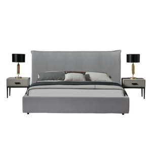<span class=keywords><strong>Letto</strong></span> <span class=keywords><strong>matrimoniale</strong></span> king-size regolabile grigio in <span class=keywords><strong>tessuto</strong></span> imbottito con struttura in legno massello, <span class=keywords><strong>letto</strong></span> a scomparsa con funzione gonfiabile e pieghevole per uso domestico - Product Image 2
