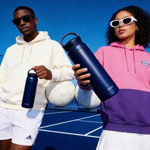 Bouteille d'<span class=keywords><strong>eau</strong></span> en métal ultra-légère avec poignée ergonomique, bouteille isotherme mince de 500 ml pour la randonnée urbaine - Product Image 5