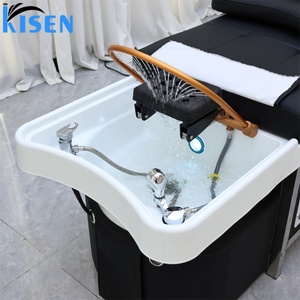 Table de lavage de luxe Kisen avec système de pompe à eau silencieuse, incluant la thérapie vapeur du cuir chevelu et le traitement lumineux - Product Image 6