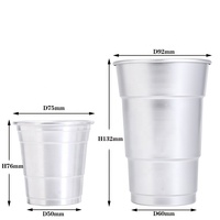 Tasse à bière froide réutilisable en aluminium de 425 ml, couleur classique personnalisée, finition brossée métallique, sublimation personnalisée