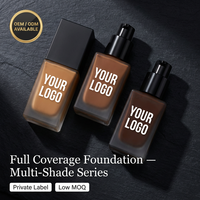 Fond de teint liquide mat professionnel couvrant intégralement, imperméable, longue tenue, contrôle du sébum, éclaircissant, couleur personnalisable, 30 ml