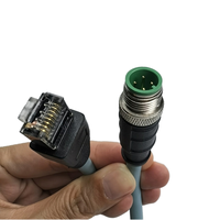 Conector M12 Código A D de 4 Pines a Conector RJ45, Cable Ethernet Profinet, Arnés de Cables con Doble Blindaje para Cámara Industrial