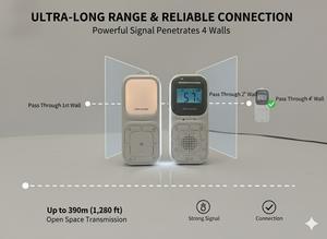 Moniteur audio numérique sans fil pour bébé avec batterie au lithium 1000 mAh, communication bidirectionnelle et veilleuse - Product Image 6