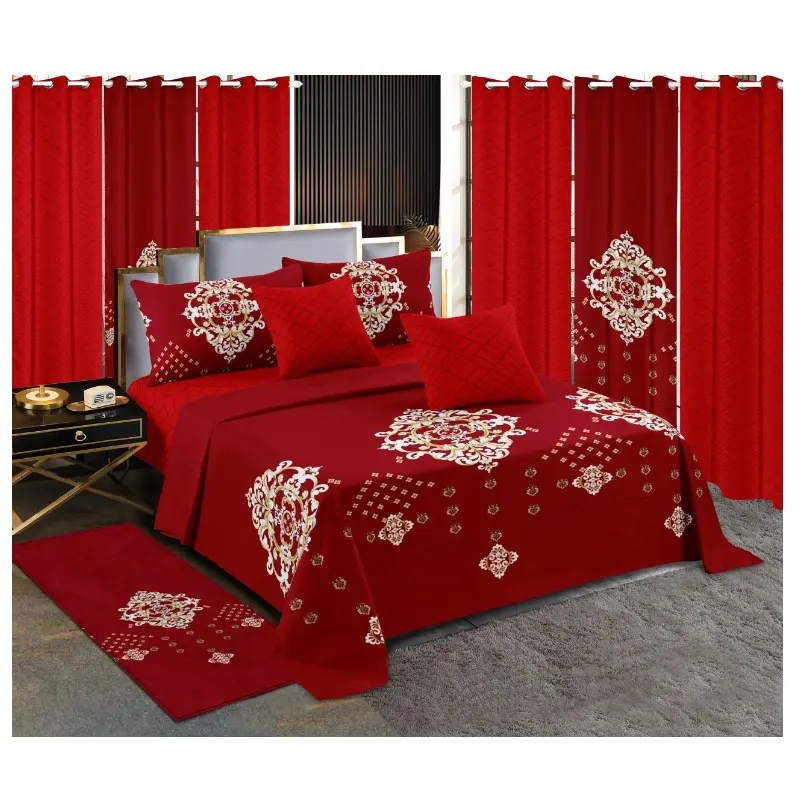 African Style flora nature wedding 3d printed 13PCS microfiber Curtain bedding Set