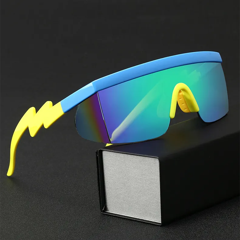 Hot Sports Fashion's New Wholesale Retro Lunettes de soleil Logo personnalisé Lunettes de soleil personnalisées pour femmes et hommes Montures bleues noires et dorées