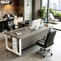 JIUSHUN Muebles de Oficina Ejecutivos de Lujo Modernos de Alta Gama, Escritorio en Forma de L para Jefe/CEO, Personalizado