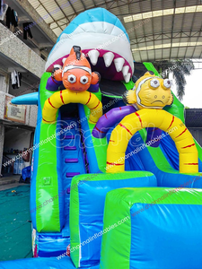 Tobogán Acuático Inflable Curvo para Niños, Castillo de Salto Triangular para Escalada, Estructura de Juguetes al Aire Libre - Product Image 4