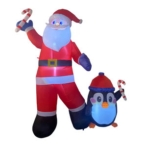 Décorations gonflables de Noël : figurines de pingouins et de Père Noël pour les fêtes en plein air et les cours pour l'affichage des fêtes - Product Image 5