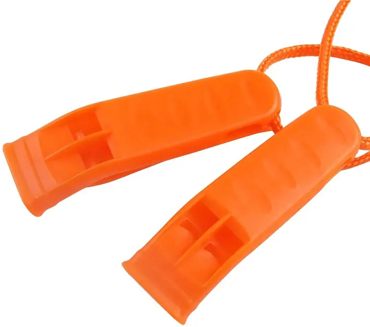 2 paket acil güvenlik kurtarma düdük hafif plastik Survival Whistles ile kordon ve klip