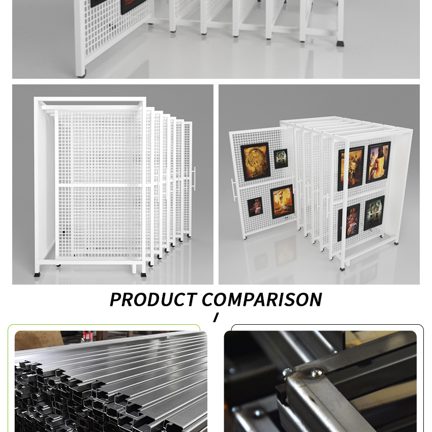 Tsianfan Idea Metal Mesh Pull-Out Slider Decor Carpet Fabric Rug Wall Hanging Oil Painting Canvas Artwork Display Rack Stand