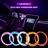PEL Car 12V LED Auto lights 1M 3M 5M bandes de lumière froide bandes de décoration intérieure de ligne lampes avec USB lumière ambiante de voiture