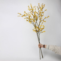 Branches de forsythia artificielles faites à la main, fleurs jaunes au toucher réel, décoration de mariage pour mariage printanier, Pâques, Noël