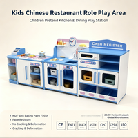 Aires de jeu d'imitation en bois pour enfants, thème restaurant chinois, pour l'intérieur, pour les 3-8 ans, sûres et faciles à assembler, capacité 5 enfants, Chine