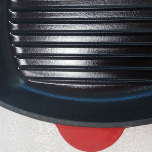 Poêle à griller en <span class=keywords><strong>fonte</strong></span> <span class=keywords><strong>émaillée</strong></span> de 27 cm, poêle à frire pour steak, wok à viande rayé, adapté à divers types de cuisinières - Product Image 4