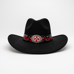 Chapeau Fedora en feutre style ethnique, nouveau design, à large bord, pour couple, style gentleman britannique, chapeau jazz unisexe, décontracté, pour le quotidien et l'extérieur, accessoire de mode - Product Image 5