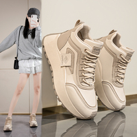 Chaussures de sport décontractées pour femmes, version coréenne, à plateforme, à lacets, avec logo personnalisé, pour le campus, collection Printemps