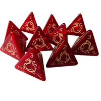 Donjons et dragons polyédriques multifaces personnalisés Élément dragon D4 Dés en plastique sculptés à 4 faces pour jeux de table