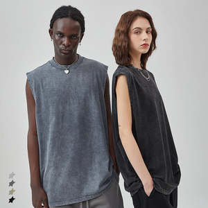 Vendita all'ingrosso di alta qualità in bianco serbatoio da <span class=keywords><strong>uomo</strong></span> lavato con acido t-shirt Sport palestra acido lavaggio Top canotte da <span class=keywords><strong>uomo</strong></span> - Product Image 3