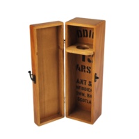 Boîte cadeau de luxe en bois massif pour vin avec support intérieur pour bouteille, fermeture métallique antique, logo personnalisé, étui de rangement vintage pour bouteille de vin individuelle