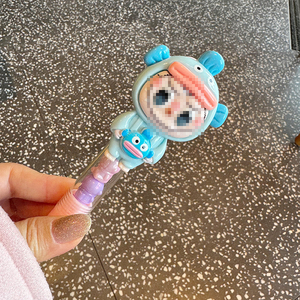 Quirky Black Cool Colorful <b>Glitter</b> Twist-Action Ballpoint <b>Pen</b> 0.7mm Tip Plastic for Office School Use Cartoon for Face Design - Product Image 4