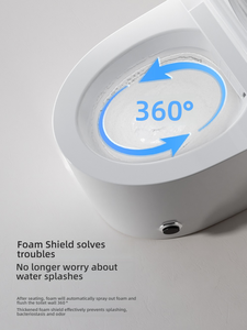 Couvercle de toilette intelligent mains libres à contour doux avec rinçage automatique au pied, barrière de mousse, radar vocal, séchage à chaud, filtration d'eau et parfum solide - Product Image 6