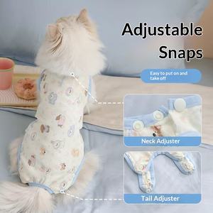 Ropa Quirúrgica Transpirable con Estampado <span class=keywords><strong>de</strong></span> Dibujos Animados para Gatos, para Esterilización y Postoperatorio, Anti-Lamido, para Todas las Estaciones - Product Image 3