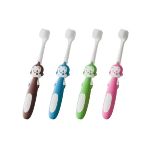 Custom Cartoon Monkey Handle com Super Fine Soft Bristle Kids Toothbrushes com Logo Toy