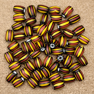 Mezcla de Cuentas Africanas Chevron |   Cuentas Mini Chevron de Ghana, 4 Colores, Lote al por Mayor - Product Image 1