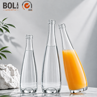 Bouteille d'eau en verre transparent personnalisée avec logo, 500 ml, 700 ml, 750 ml, pour l'emballage de boissons, vente en gros
