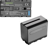 بطارية ليثيوم أيون نيور 6600 مللي أمبير في الساعة (عبوة من قطعتين) مع شاحن USB لشاشة المراقبة الميدانية لسوني