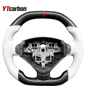 Pièces automobiles YTcarbon <span class=keywords><strong>Volant</strong></span> en cuir suédé en fibre de carbone modifié pour 206 <span class=keywords><strong>207</strong></span> 207CC 207SW Expert Partner Tepee - Product Image 2