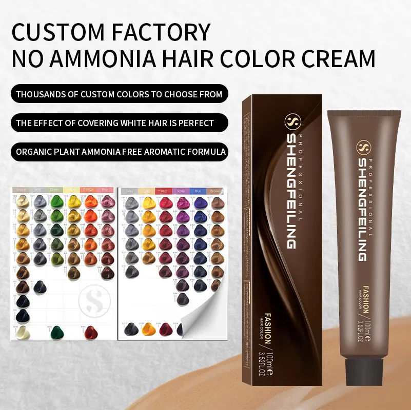 OEM Factory Wholesale Semi-permanent Hair Dye Cream Salon Private Label Professional Low Ammonia Hair Dye Color Cream