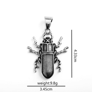Collar con Colgante de Escarabajo de Acero Inoxidable, Diseño Geométrico de Insecto, Joyería de Moda Unisex - Product Image 5