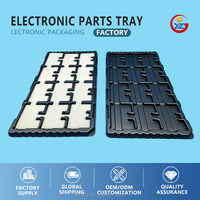 Plateau thermoformé noir personnalisé pour composants électroniques PS, avec plusieurs compartiments pour l'emballage de microprocesseurs CPU, OEM