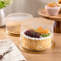 Boîte à gâteau ronde en PET dorée avec couvercle transparent, qualité alimentaire, petit emballage pour gâteaux, plusieurs tailles, vente en gros