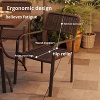 Ensemble chaise et table de jardin en métal imperméable de style moderne pour l'extérieur, la cour et le balcon, pour l'exposition et la relaxation