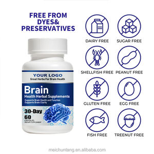 Suppléments à base de plantes nootropes naturelles de qualité supérieure pour adultes Santé cardiaque Concentration cérébrale Bonne mémoire Capsules de mise au point pour le cerveau - Product Image 2