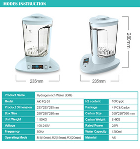 Nhà Máy Giá 1000ppb Hydrogen nước giàu chai Alkaline Nano Hydrogen nước giàu Máy phát điện Ấm đun nước - Product Image 4