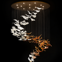 Magnifique lustre en verre en forme de feuille, luminaire suspendu LED, protection des yeux, pour salon, prix d'usine en gros