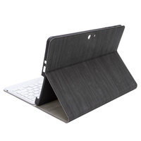 Étui pour clavier sans fil à revêtement bois, housse de protection en cuir PU, pour tablette intelligente Microsoft Surface Go 3 2 1