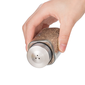 Nhà cung cấp bán buôn thép không gỉ nắp nhà bếp thủy tinh nhỏ gia vị lọ gia vị container gia vị chai Muối Dispenser - Product Image 3
