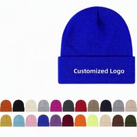 Gorros de Punto Jacquard con Logotipo Personalizado, Gorro de Invierno Acrílico Extra Grande para Esquí, Gorros de Color Sólido con Logotipo Bordado