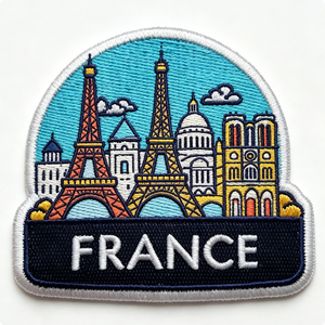 Patch brodé thermocollant France, forme irrégulière, en feutre non tissé, applique décorative, cadeau - Product Image 4