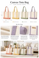 Sac fourre-tout en toile de coton épais surdimensionné réutilisable avec poche avant pour les courses, la plage, les voyages, le travail quotidien