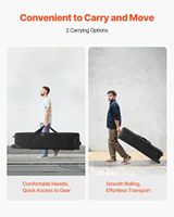 Valise à roulettes vintage portable et légère avec compartiment rembourré, poignée et grande capacité pour studio photo