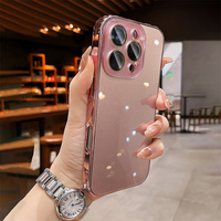 Coque de protection rigide de luxe plaquée brillante avec pare-chocs pour iPhone 11 12 13 14 15 16 17 Pro Max, protection d'objectif en verre cristal