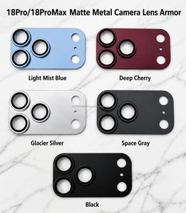Protector de lente de cámara de aluminio mate personalizado OEM para iPhone 18 Pro Max, cristal 9H, protección total, película antihuellas. - Product Image 1