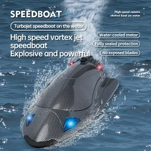 Barco de controle remoto elétrico com motor escovado, modelo de alta velocidade, turbojato, lancha de corrida, brinquedo aquático FY011