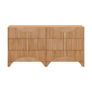 HAVASU Collection Wooden Bedroom Living Room Eco-Friendly Home Furniture Low Price Wooden Dresser 6 Drawers - Product Image 1
